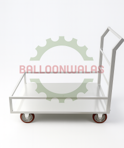 4 Wheel Stainless Steel Platform Trolley with Side Railings
