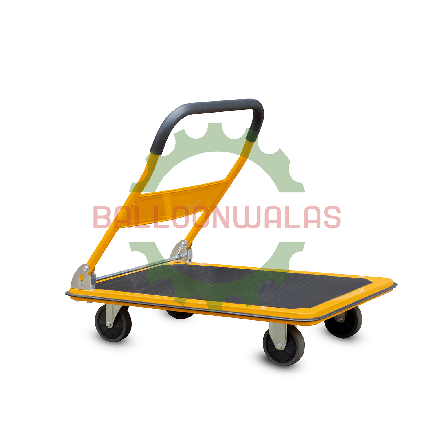 4 Wheel MS Cargo Platform Trolley – 250 Kg Capacity, Heavy-Duty Mild-Steel Hand Truck for Industrial & Commercial Use
