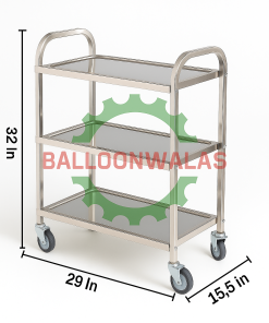 Stainless Steel 3 Tier Kitchen Trolley and Serving Trolley (M)