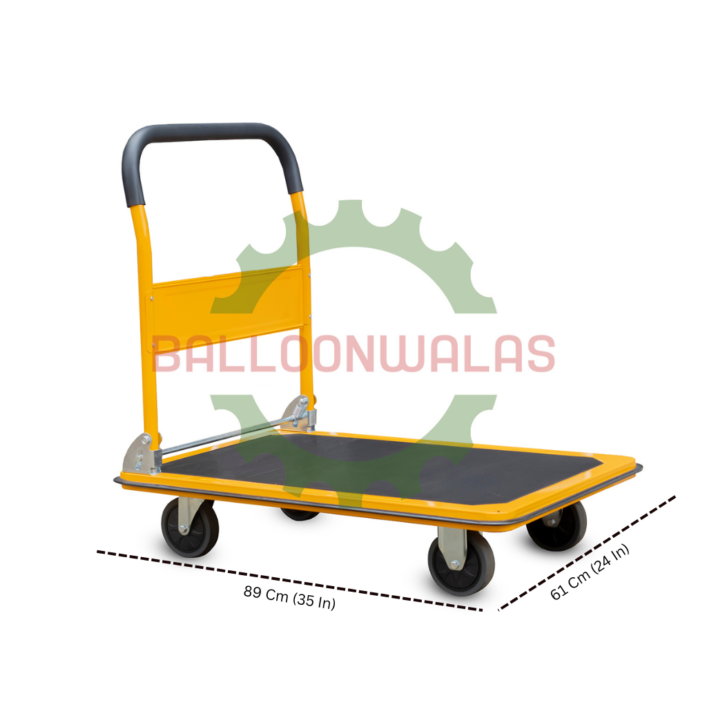 4 Wheel MS Cargo Platform Trolley – 250 Kg Capacity, Heavy-Duty Mild-Steel Hand Truck for Industrial & Commercial Use