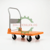Plastic Platform Trolley 200 kg 28×19 Inch Foldable Handle 4 Wheel – Orange