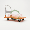 Plastic Platform Trolley 600 kg 41 × 24 Inch Foldable Handle 5 Wheel – Orange