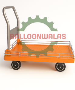 4 Wheel Plastic Platform Trolley with Border 300 kg - Orange