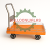 4 Wheel Plastic Platform Trolley with Border 150 kg - Orange location indi and user indian create a nice image to show the following