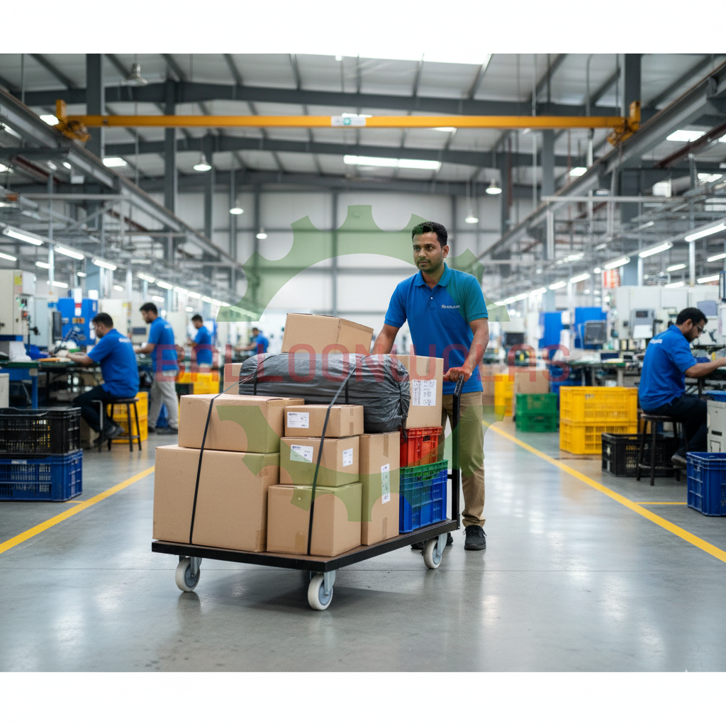 Heavy Duty Platform Trolley 4 Wheel with Foldable Handle and 600kg Capacity