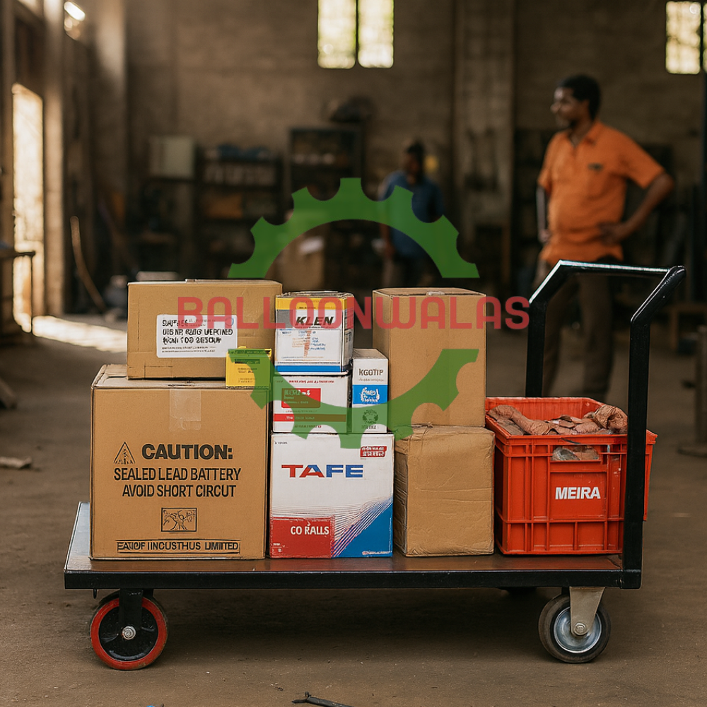 Heavy Duty Platform Trolley 4 Wheel with Foldable Handle and 600kg Capacity