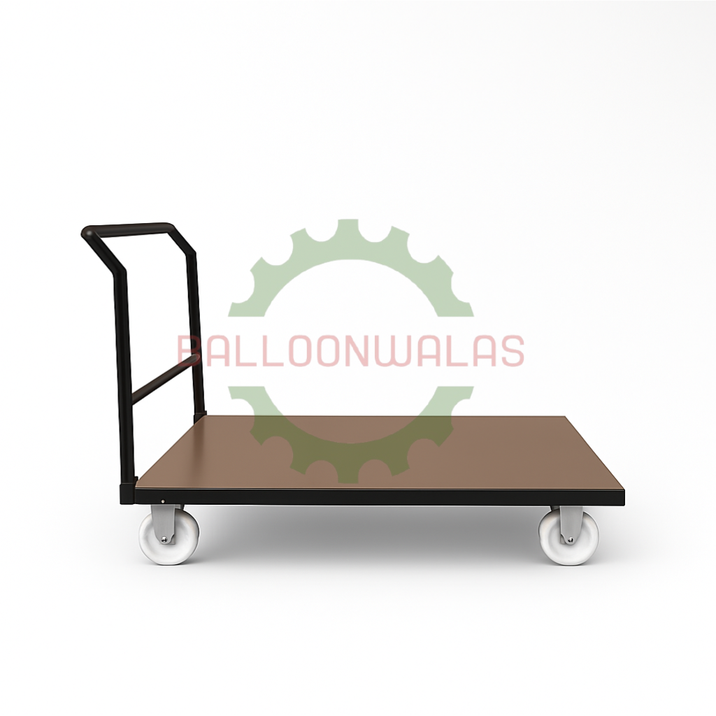 Heavy Duty Platform Trolley 4 Wheel with Foldable Handle and 600kg Capacity