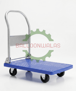 Plastic Platform Trolley 200 kg 28×19 Inch Foldable Handle 4 Wheel – Blue