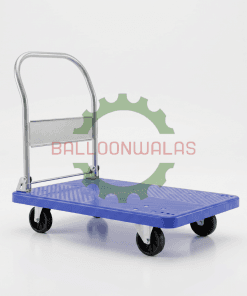 Plastic Platform Trolley 400 kg 35×23 Inch Foldable Handle 4 Wheel – Blue