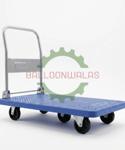 Plastic Platform Trolley 600 kg 41×24 Inch Foldable Handle 5 Wheel – Blue
