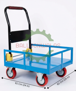 Balloonwalas™ Enclosed Rail Platform Trolley (300kg) Steel Industrial Cart