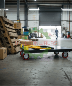 Balloonwalas Heavy-Duty Platform Trolley – 500 Kg Capacity, Foldable Handle, 4-Wheel Industrial Hand Truck