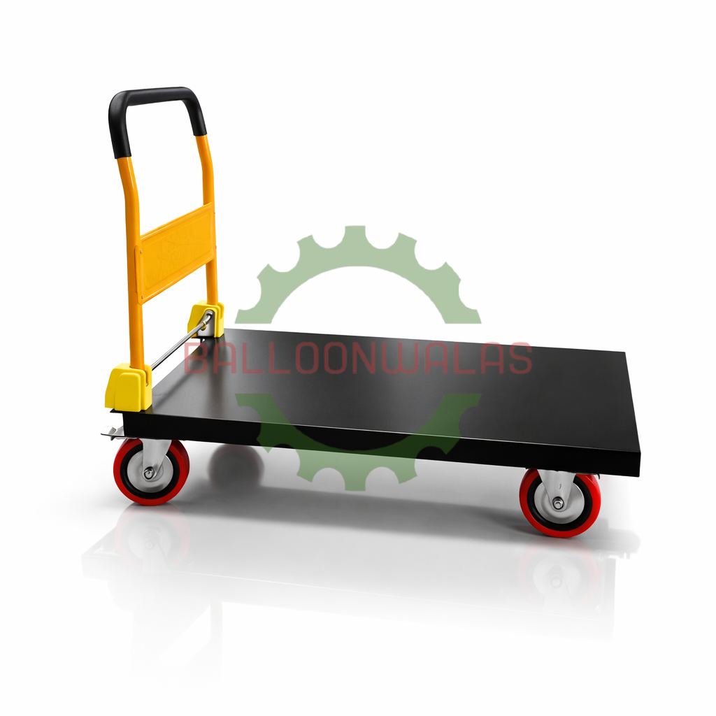 Balloonwalas™ Platform Trolley (500kg) 37×25 Inch PU Wheel Industrial Cart