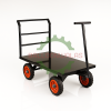 Heavy-Duty Industrial Platform Trolley with Steering Handle – 4 Wheel Flatbed Cart