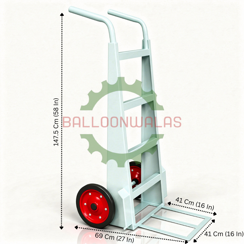 Balloonwalas Heavy-Duty 2-Wheel Hand Truck – 300 Kg Capacity Industrial Goods Cart