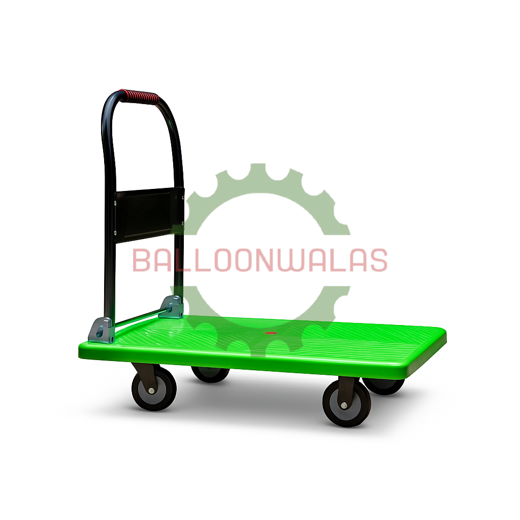 Plastic Platform Folding Trolley – 4 Wheel, 34″ × 22″, 250 Kg Capacity