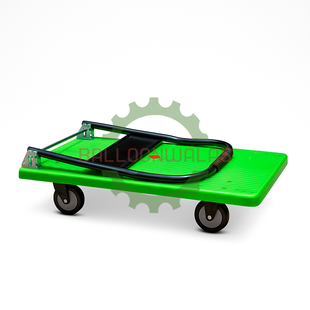 Plastic Platform Folding Trolley – 4 Wheel, 34″ × 22″, 250 Kg Capacity