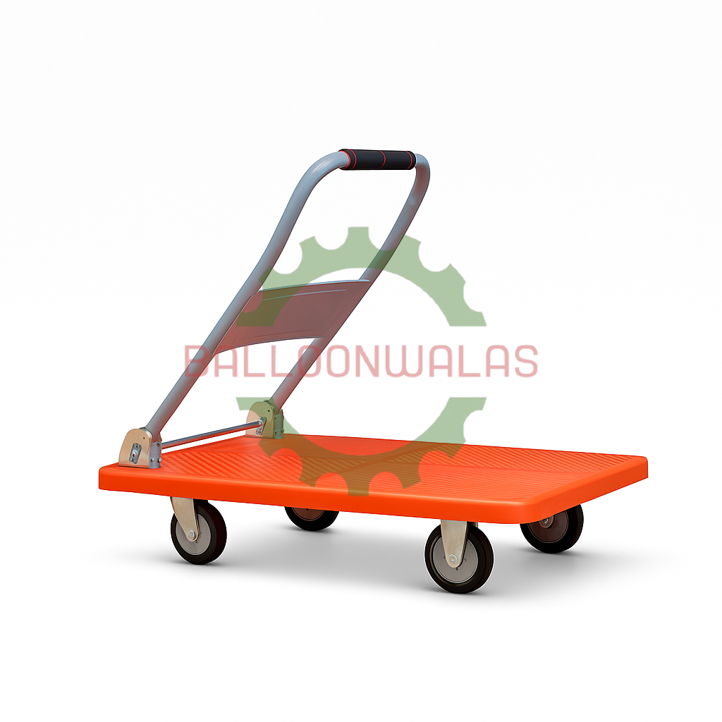 Plastic Platform Folding Trolley – 4 Wheel, 34″ × 22″, 250 Kg Capacity