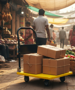 Plastic Platform Folding Trolley with Metal Reinforced Base – 4 Wheel, 27.5″ × 18.5″, 150 Kg Capacity