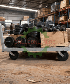 Balloonwalas™ 1500 kg Heavy-Duty Commercial Platform Trolley (6 ft × 4 ft) with 12″ × 2″ Lockable Heavy-Duty Wheels