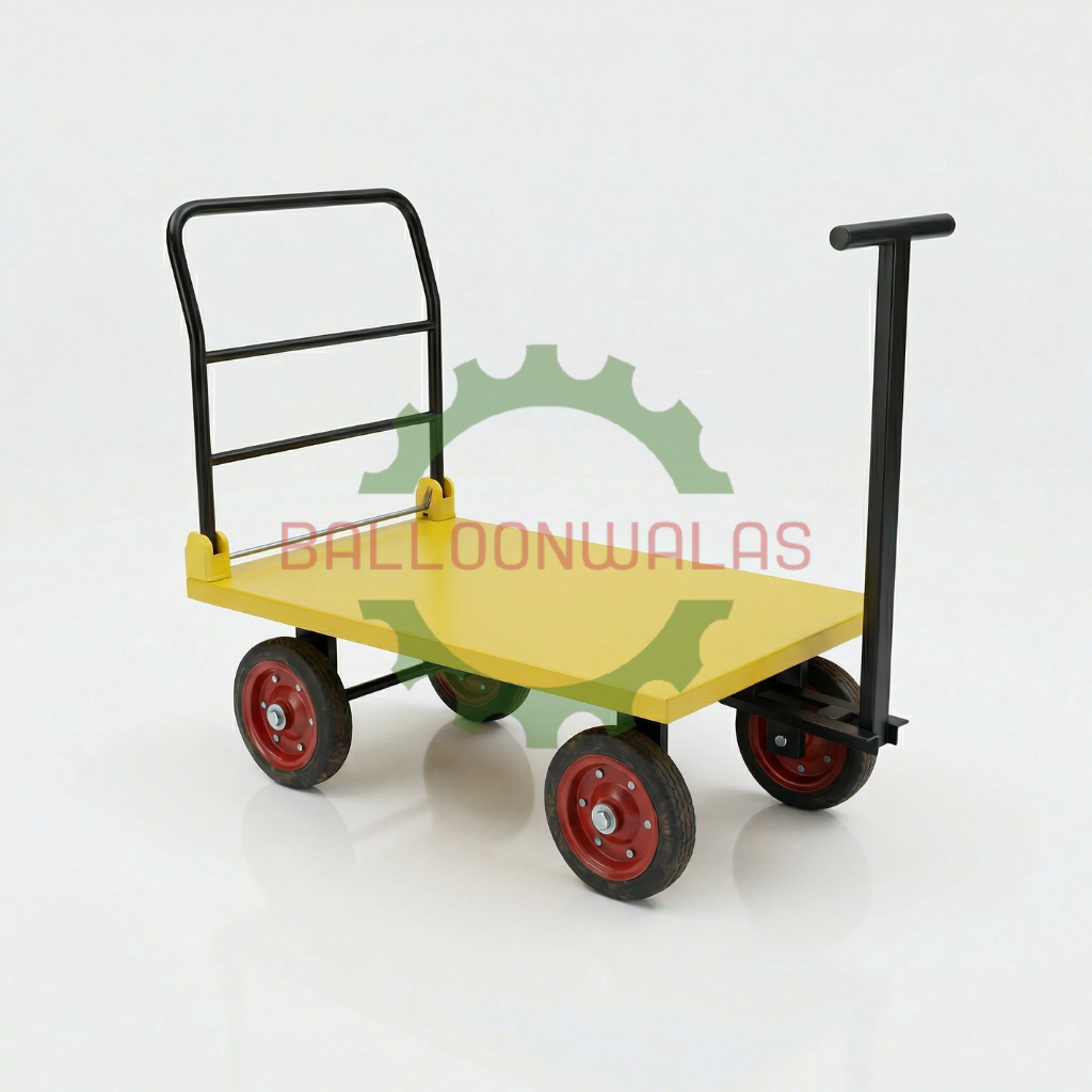 Balloonwalas™ 750 kg Wagon Trolley – Smart Foldable Handle – 4x2.5 Ft Platform