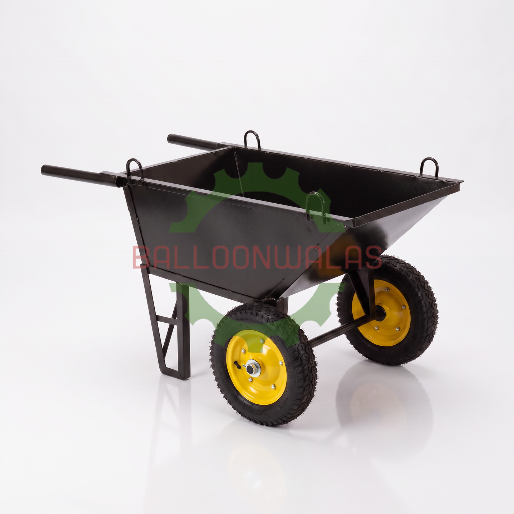 balloonwalas-com-double-wheelbarrow-trolley-heavy-duty-200kg-black